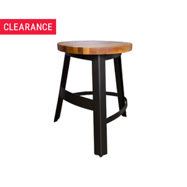 Tripod Low Stool with Tropical Wood Seat
