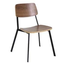 Jersey Chair with Black Frame and Walnut Seat & Back