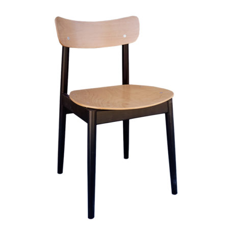 Nobb Chair in Natural Beech with Black Frame - Front View