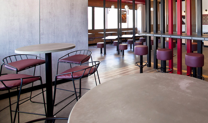 KFC Ascot - Concrete Dining Tables & Bar Tables