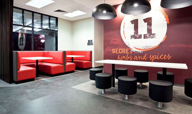 KFC Melville - Booth Seating & Fixed Stools