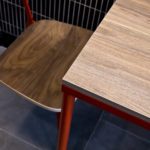 KFC Murdoch - Powder Coated Jersey Chairs and Laminex Natural Walnut Table Top