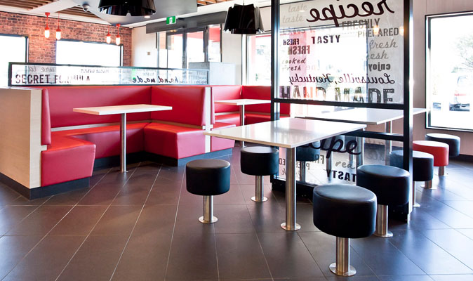 KFC Morley - Booth Seating and Fixed Stools