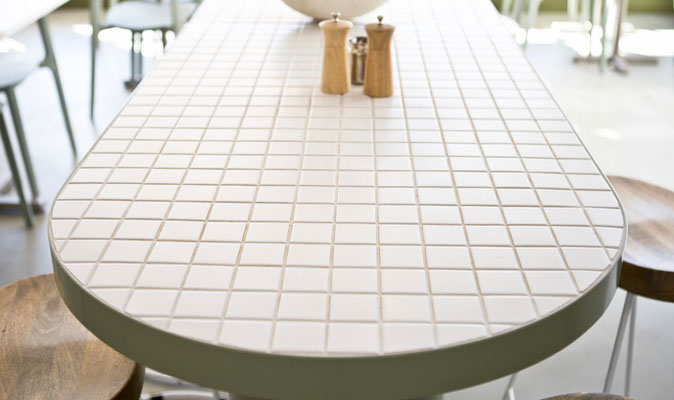 KFC Murdoch - Custom Communal Tile Cloud Tiled Table