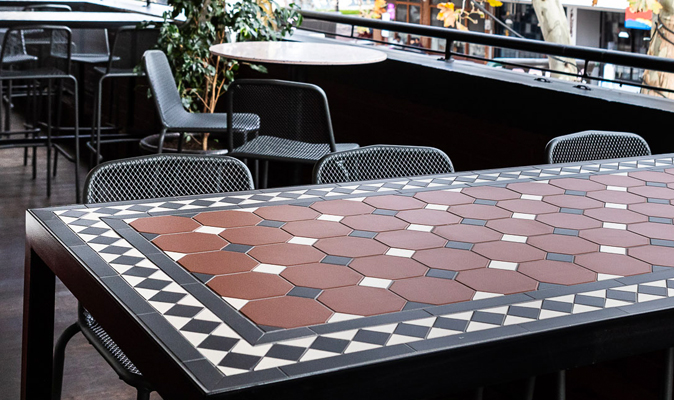 The Queens Hotel - Custom Tiled Table