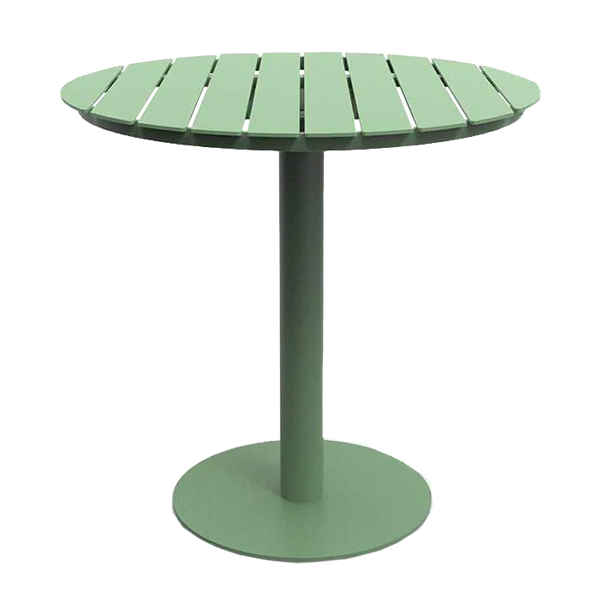 Agora Slatted Round Table in Reseda Green