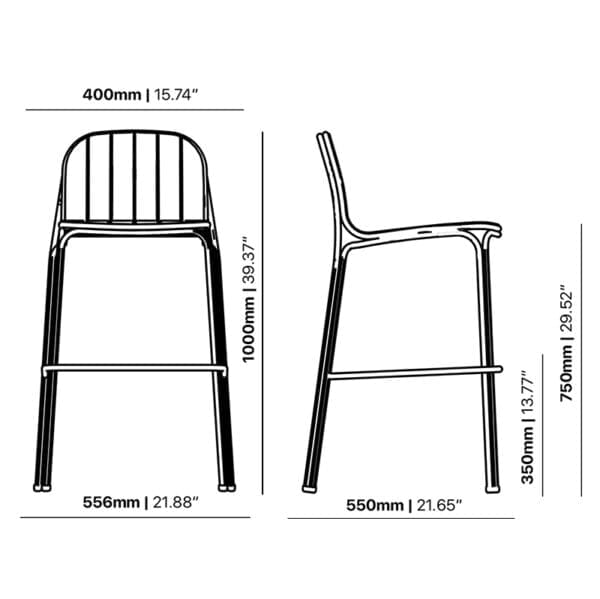 Catania Stool Dimensions
