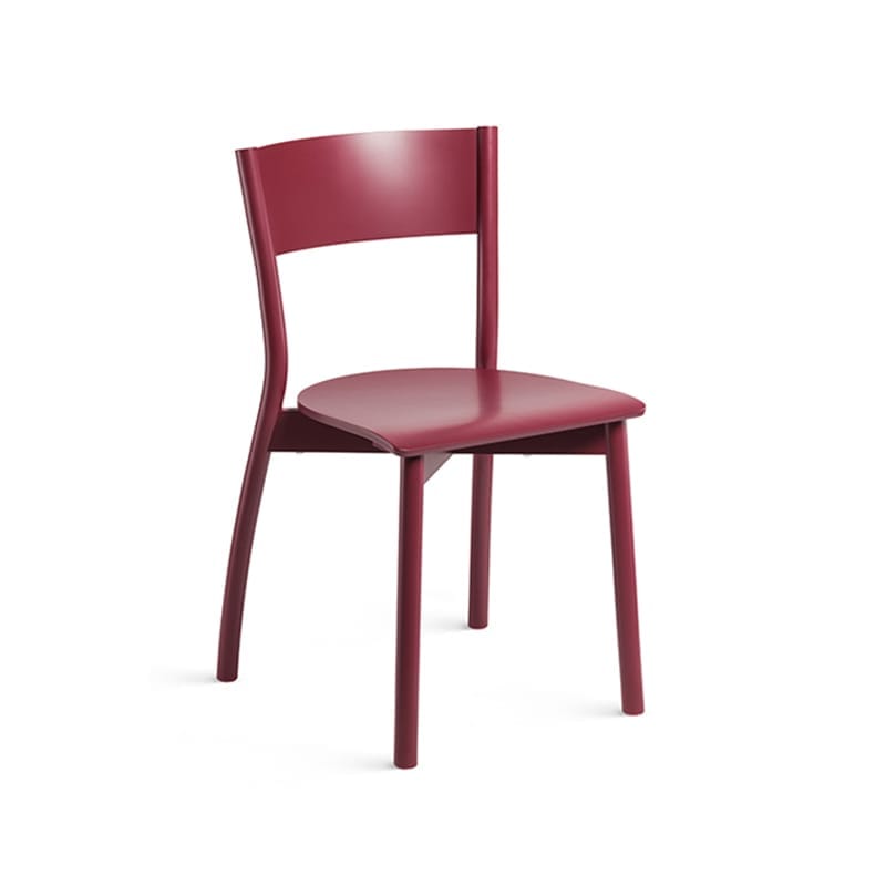 Fala Side Chair by Fameg in Premium Burgundy Beech Timber