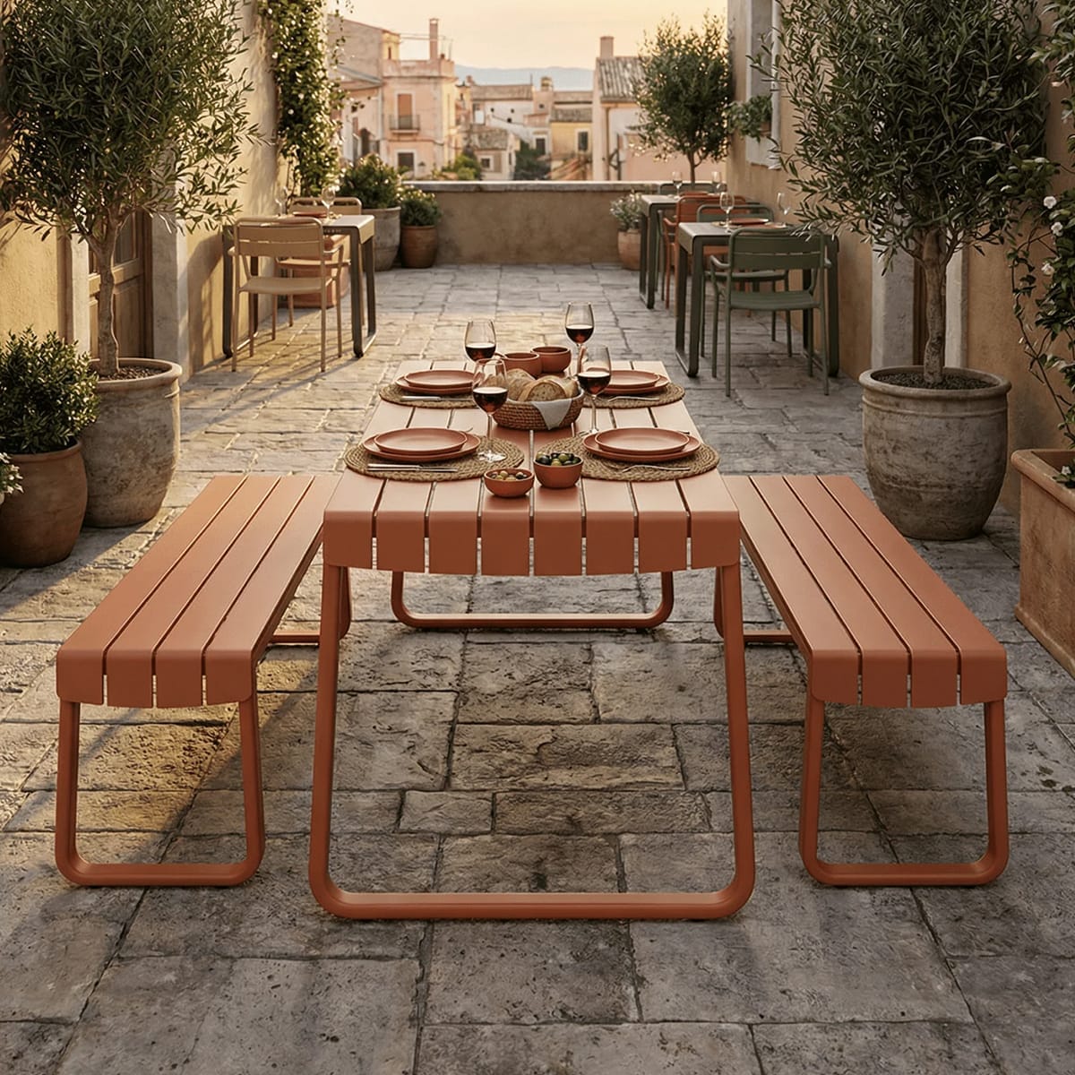 Athos A150 Table & A151 Bench by Zaneti